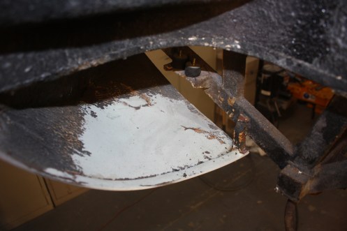 Passenger side lower rear quarter before opening