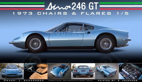 Blue Dino 246 GT Poster